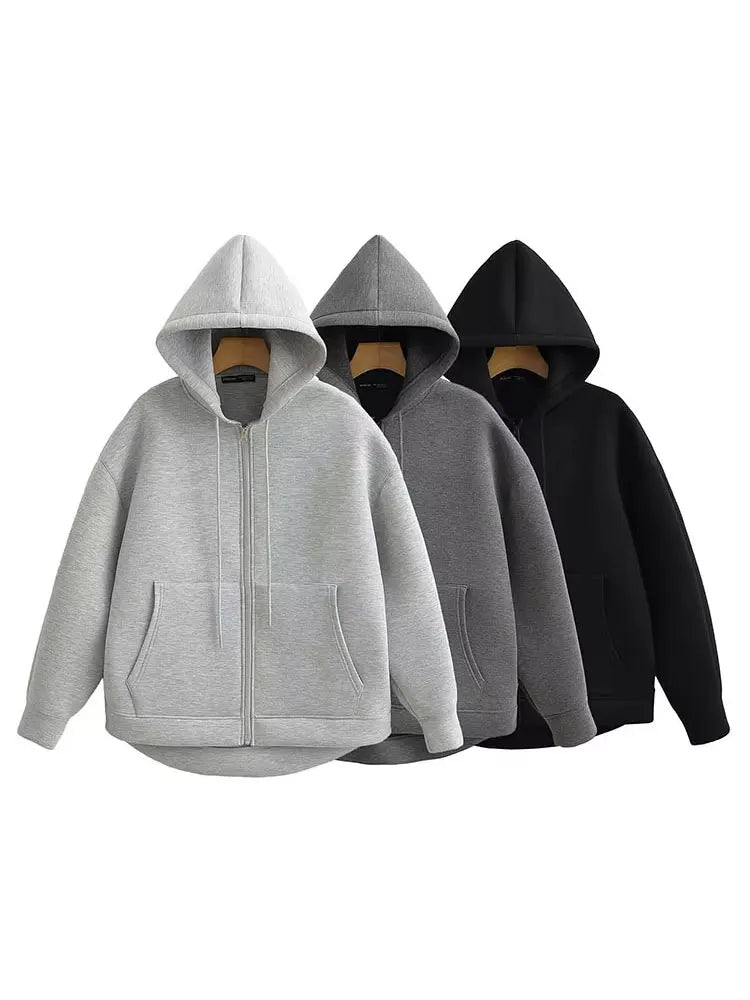 Women's Casual Oversized Hoodie Jacket.