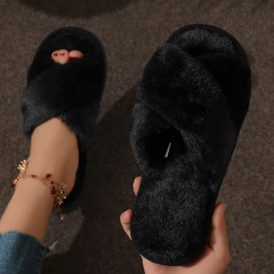 Fuzzy/Fur Women's Warm Anti-Slip Slippers