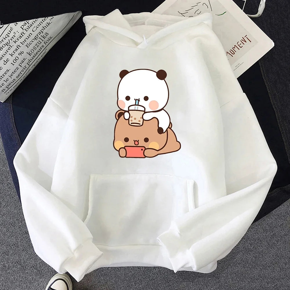 Bubu & Dudu Kawaii Bubble Tea Print Hoodie (Plus Size)