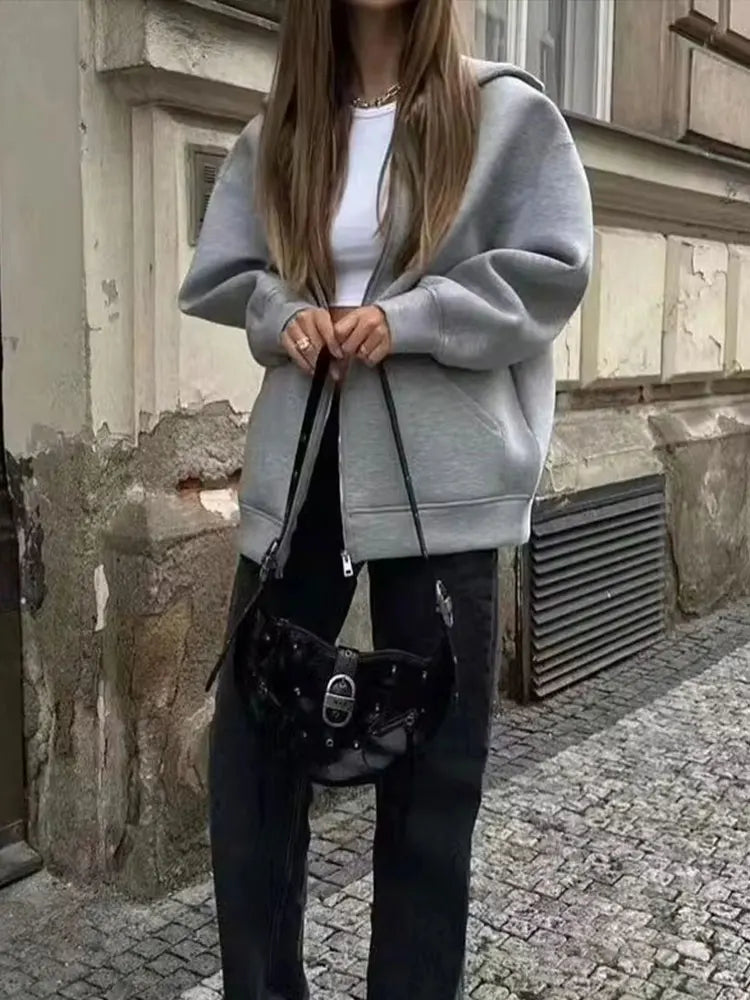 Women's Casual Oversized Hoodie Jacket.