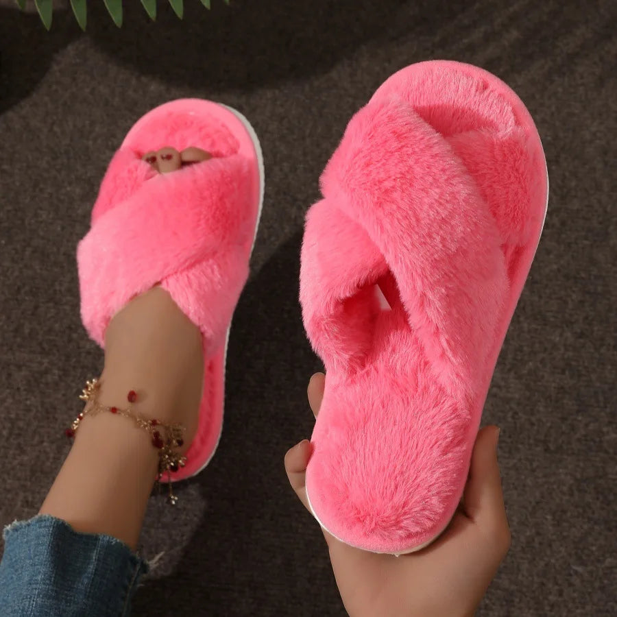 Fuzzy/Fur Women's Warm Anti-Slip Slippers