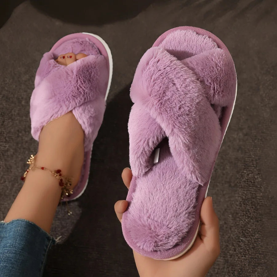 Fuzzy/Fur Women's Warm Anti-Slip Slippers