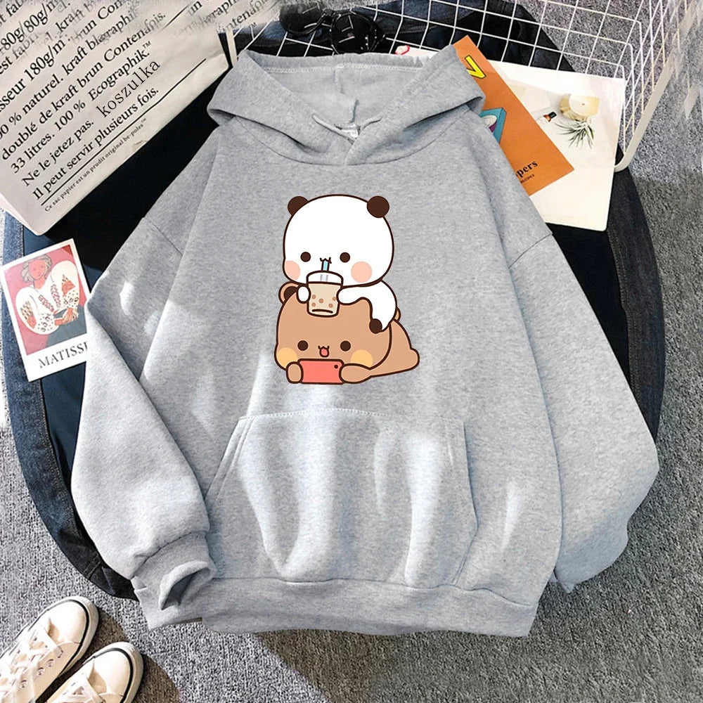 Bubu & Dudu Kawaii Bubble Tea Print Hoodie (Plus Size)