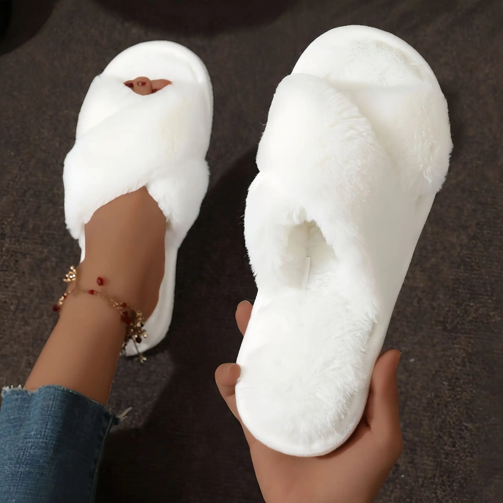 Fuzzy/Fur Women's Warm Anti-Slip Slippers