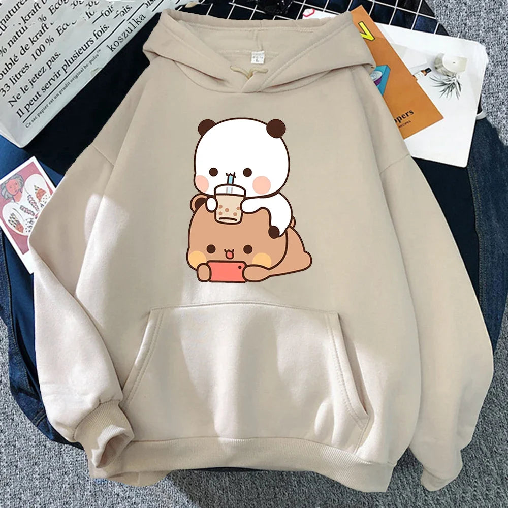 Bubu & Dudu Kawaii Bubble Tea Print Hoodie (Plus Size)