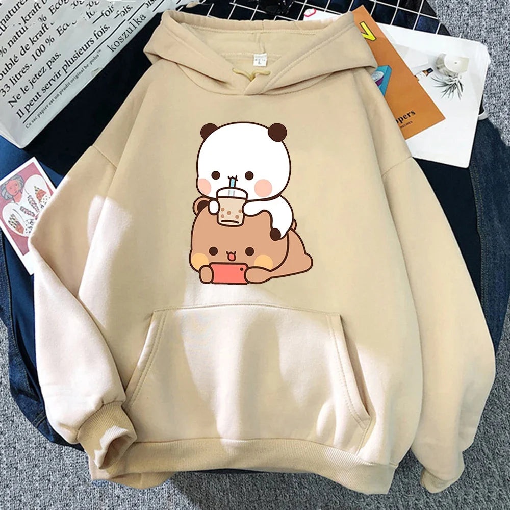 Bubu & Dudu Kawaii Bubble Tea Print Hoodie (Plus Size)
