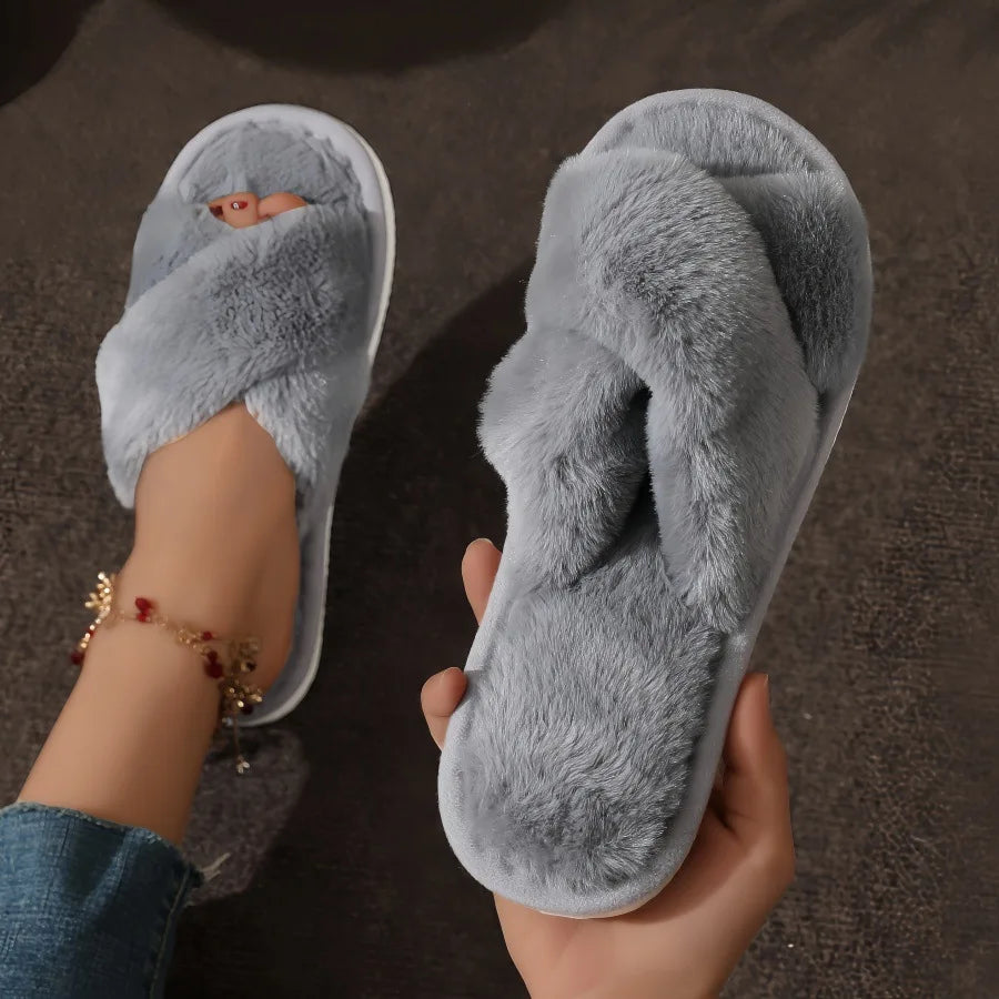 Fuzzy/Fur Women's Warm Anti-Slip Slippers