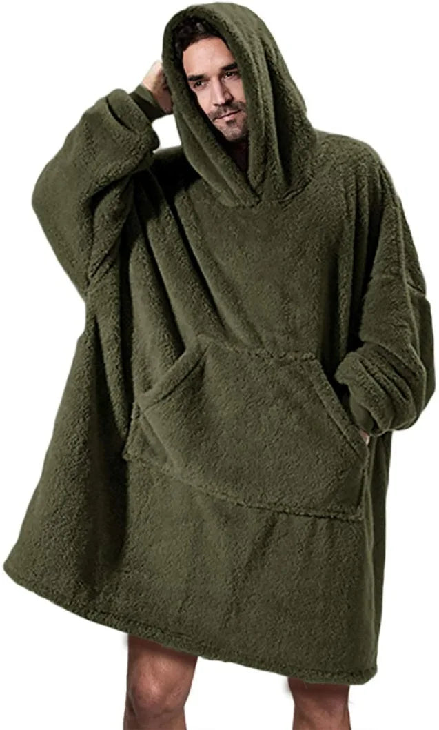 Double-Sided Fleece Hoodie Blanket (Winter Oversize)