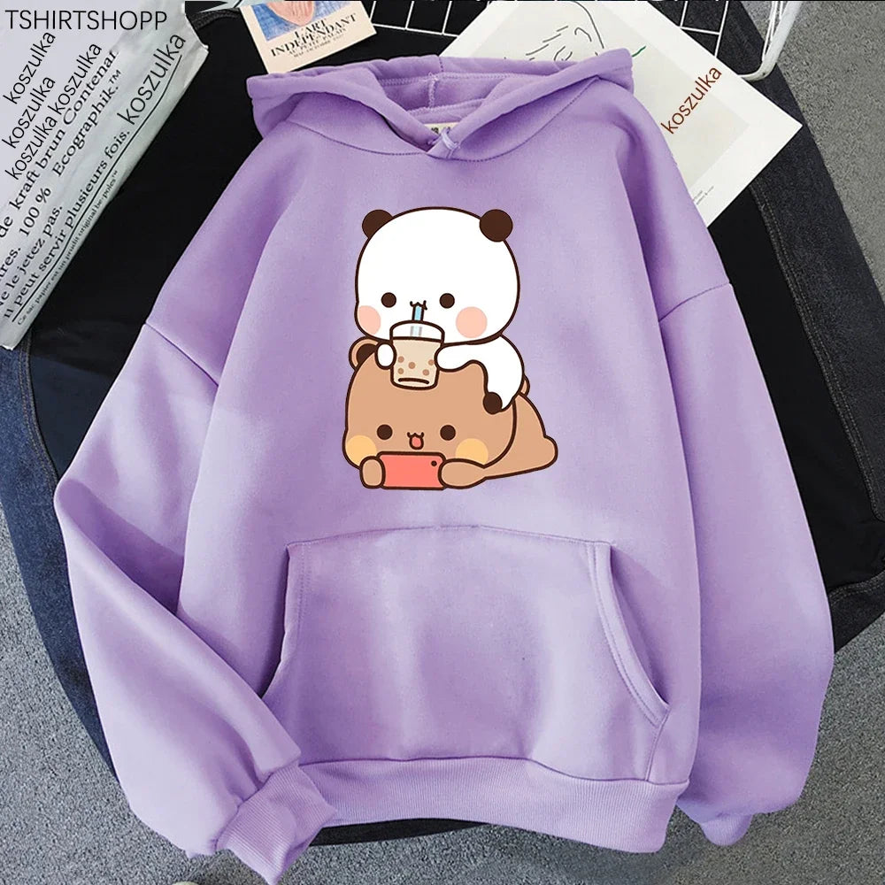 Bubu & Dudu Kawaii Bubble Tea Print Hoodie (Plus Size)
